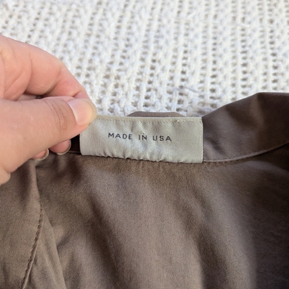 Eleven Stitch Design Top Brown Tunic Oversized Small Button Up 3/4 Sleeve USA - Picture 6 of 11